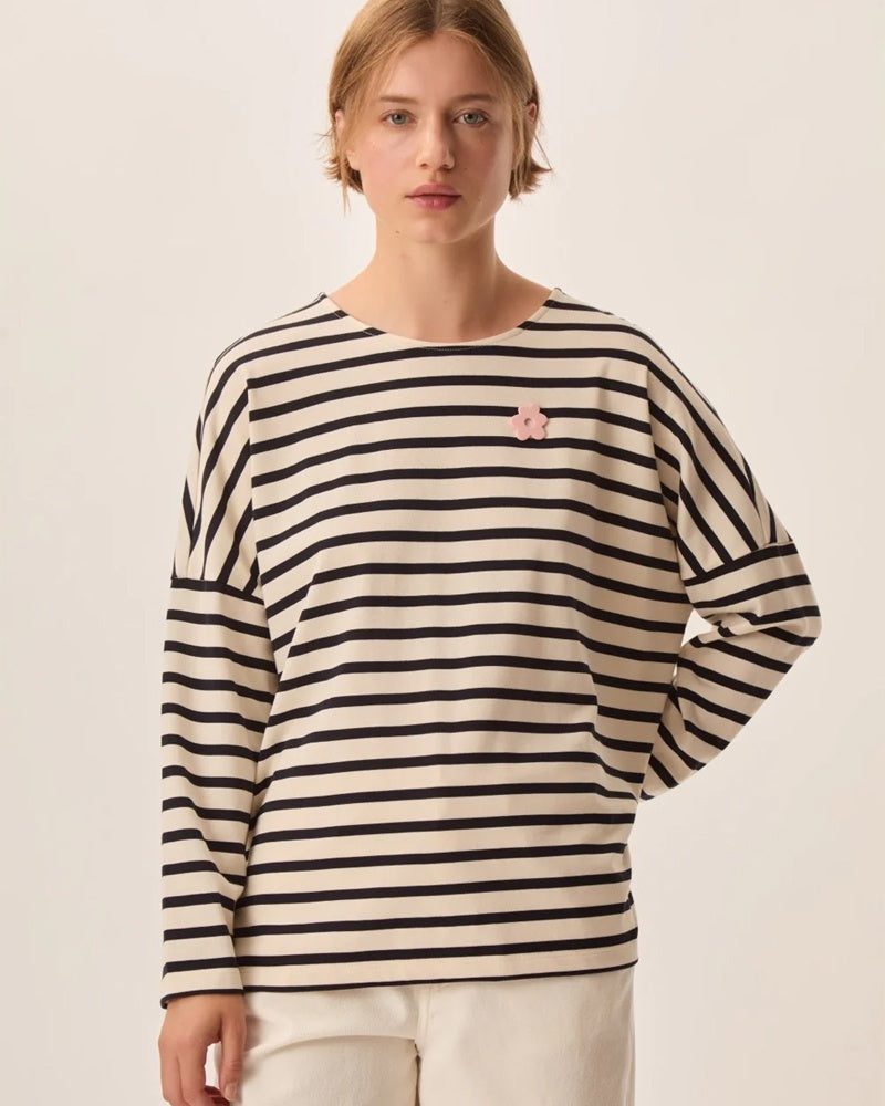 Des Petits Hauts Filly Top - Milk/Noir