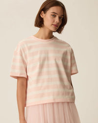 Des Petits Hauts Filma Tee - Ecru/Pink