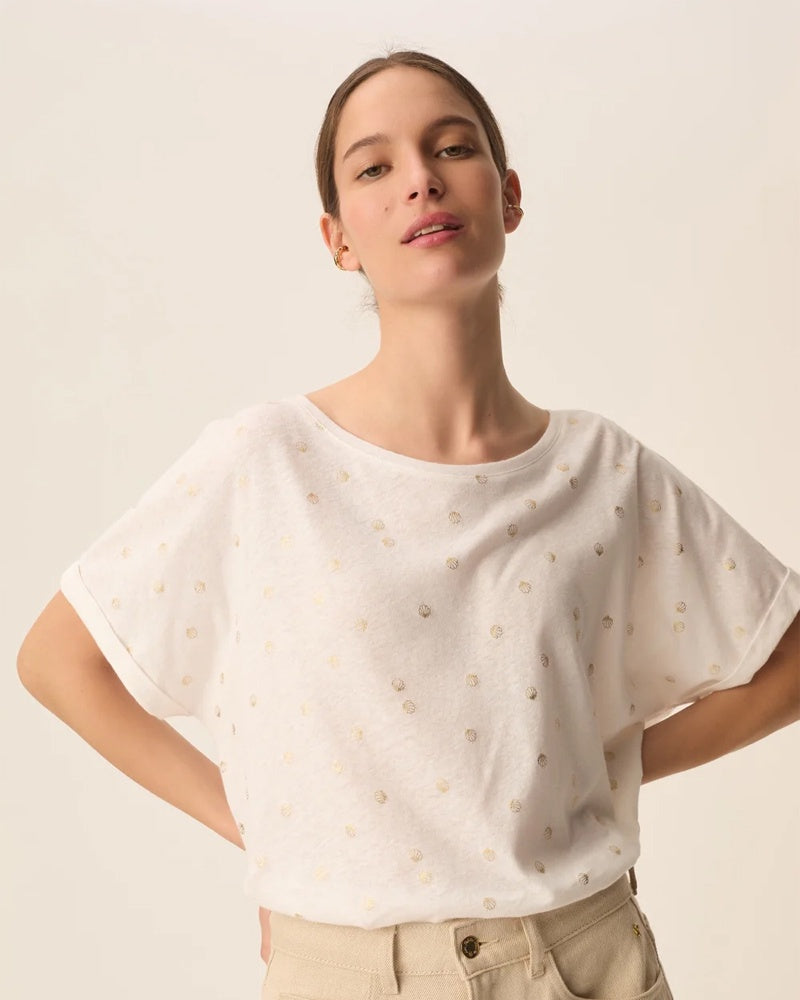Des Petits Hauts Georgette Tee - Shell