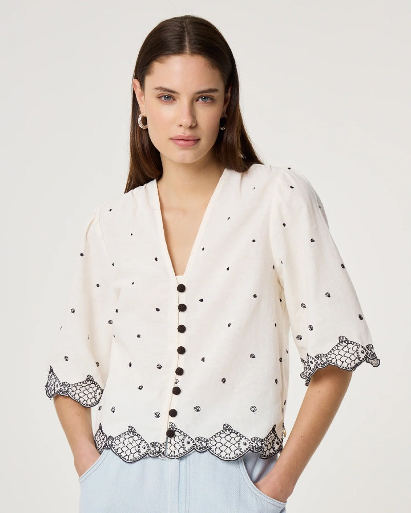 Fabienne Chapot Tylera Blouse - White/Black