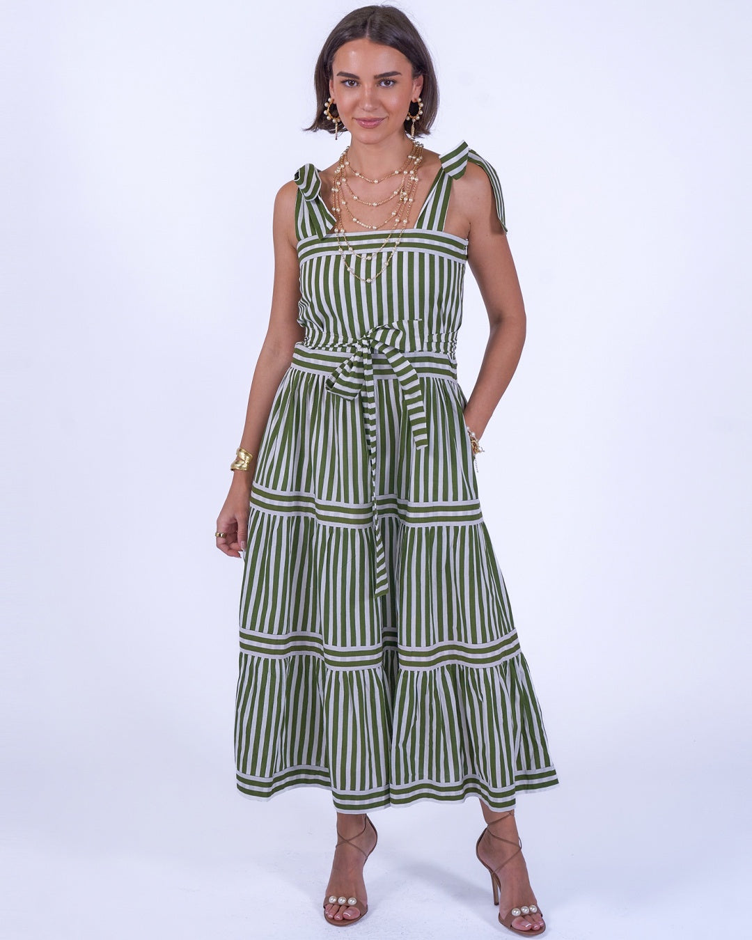 New Day Originals Shelly Dress - Olive Stripe