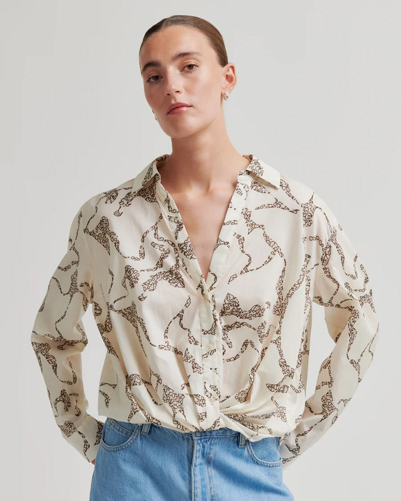 Second Female Soil Twist Blouse - Eggnog