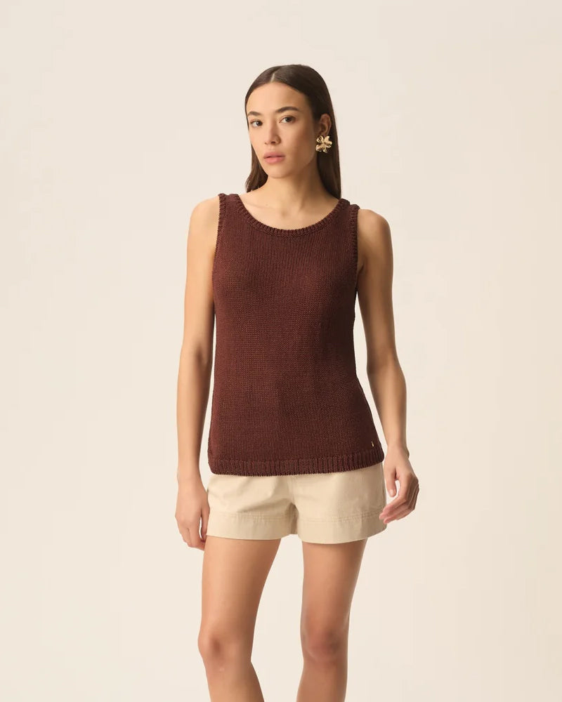 Des Petits Hauts Carlota Top - Chocolate