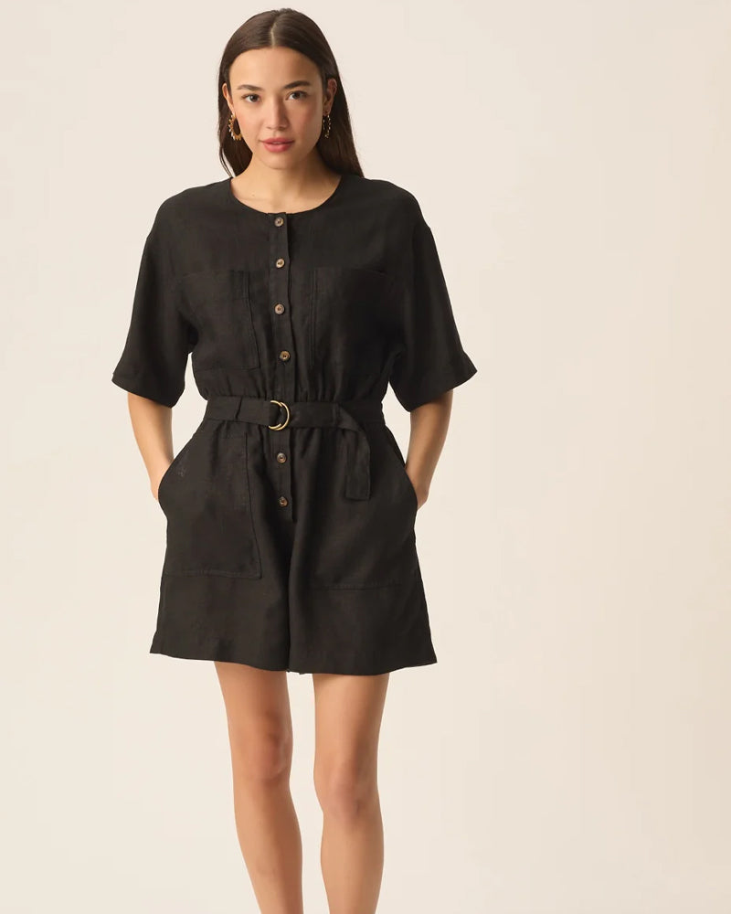 Des Petits Hauts Esther Playsuit - Black