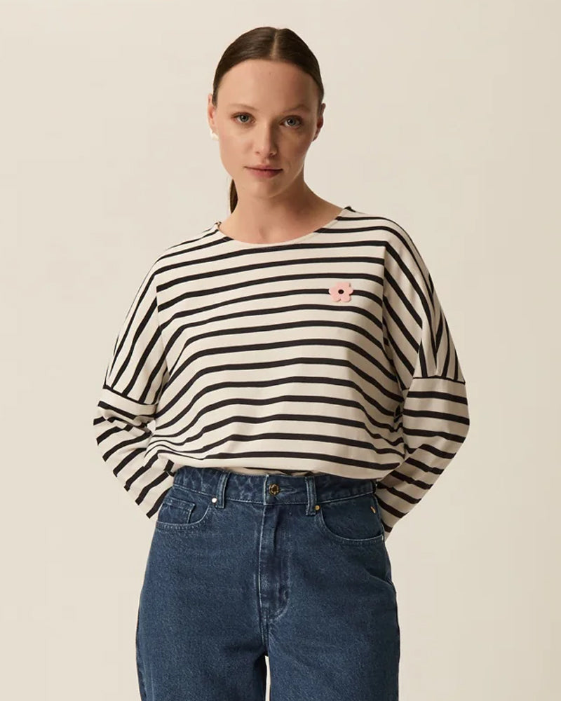 Des Petits Hauts Filly Top - Milk/Noir