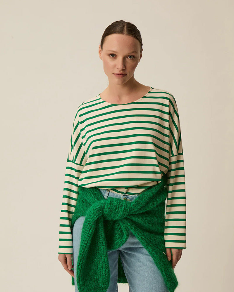 Des Petits Hauts Filly Top - Milk/Kale