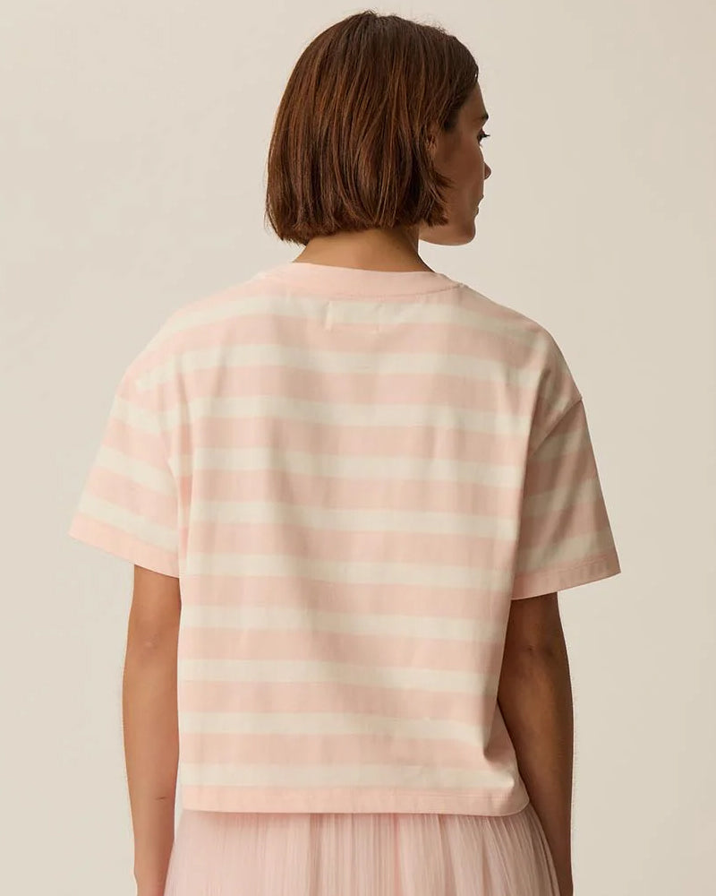 Des Petits Hauts Filma Tee - Ecru/Pink