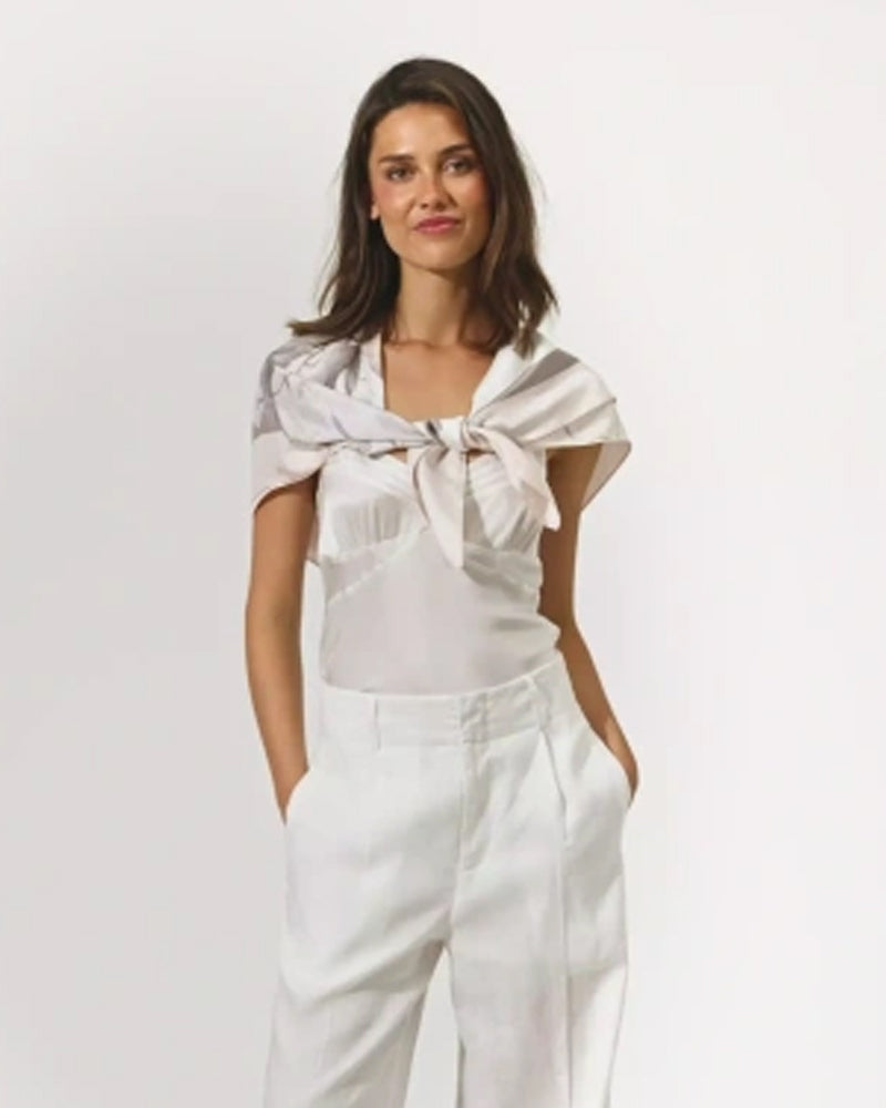 Kudibal Isolde Scarf - Rosea Plena White