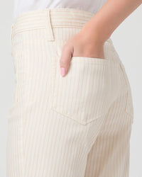 Paige Mason Crop Boot Jeans - Tonal Stripe