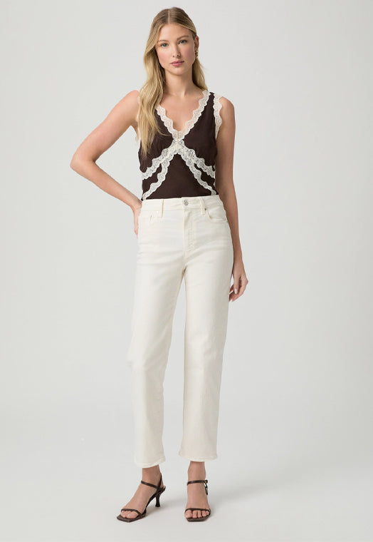 Paige Stevie Ankle Jeans - Cream Cloud