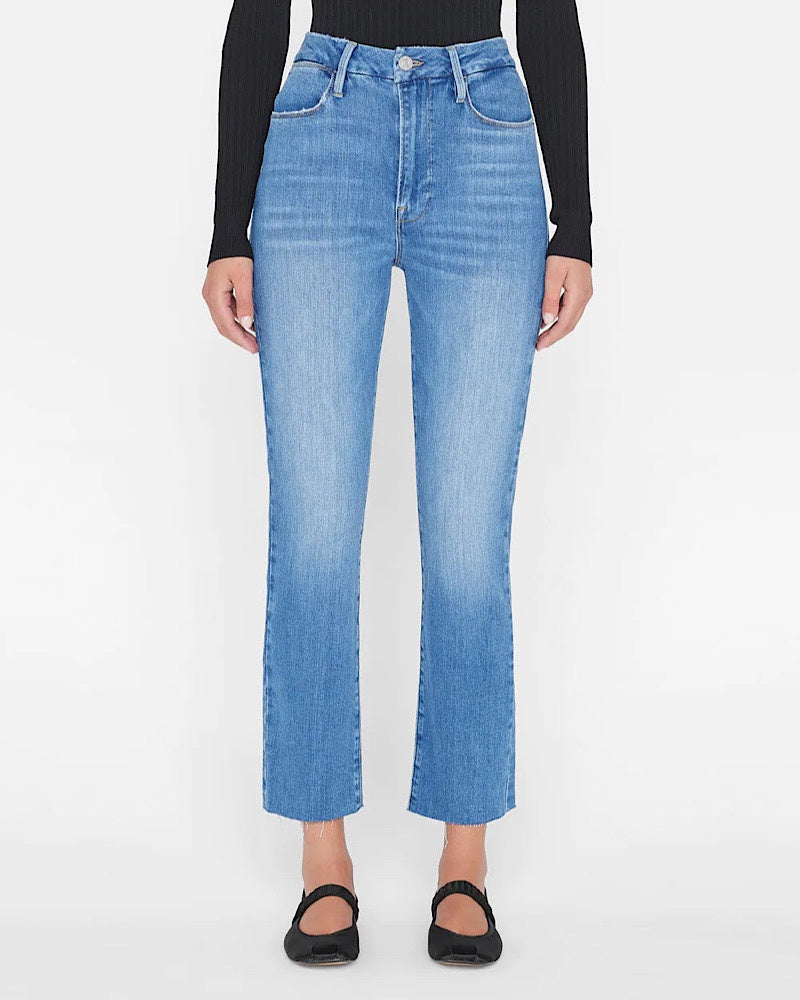 Frame Le Super High Straight Jeans - Drizzle