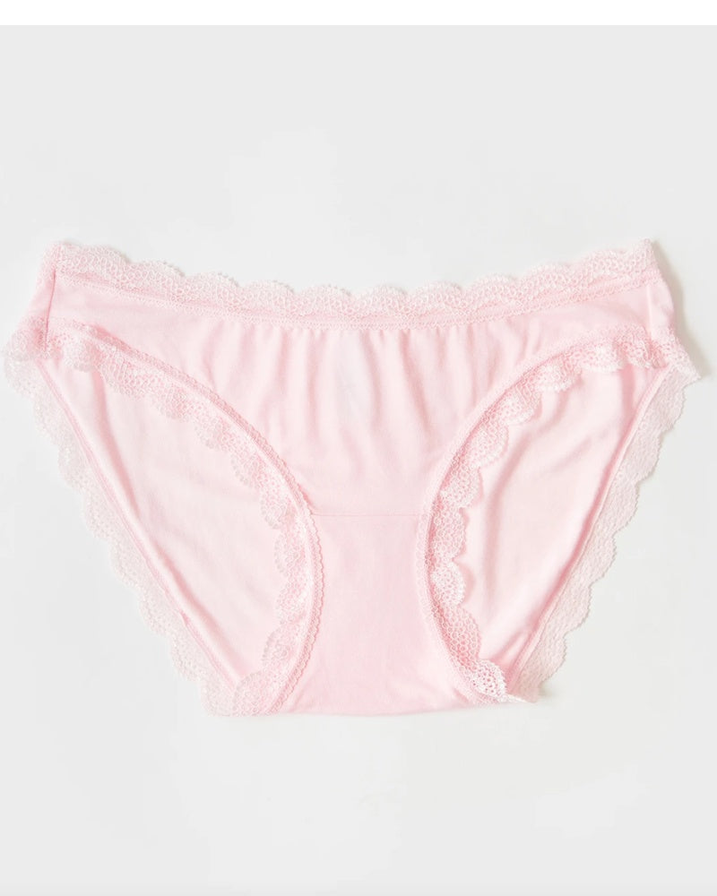 Stripe and Stare Knickers - Pale Pink