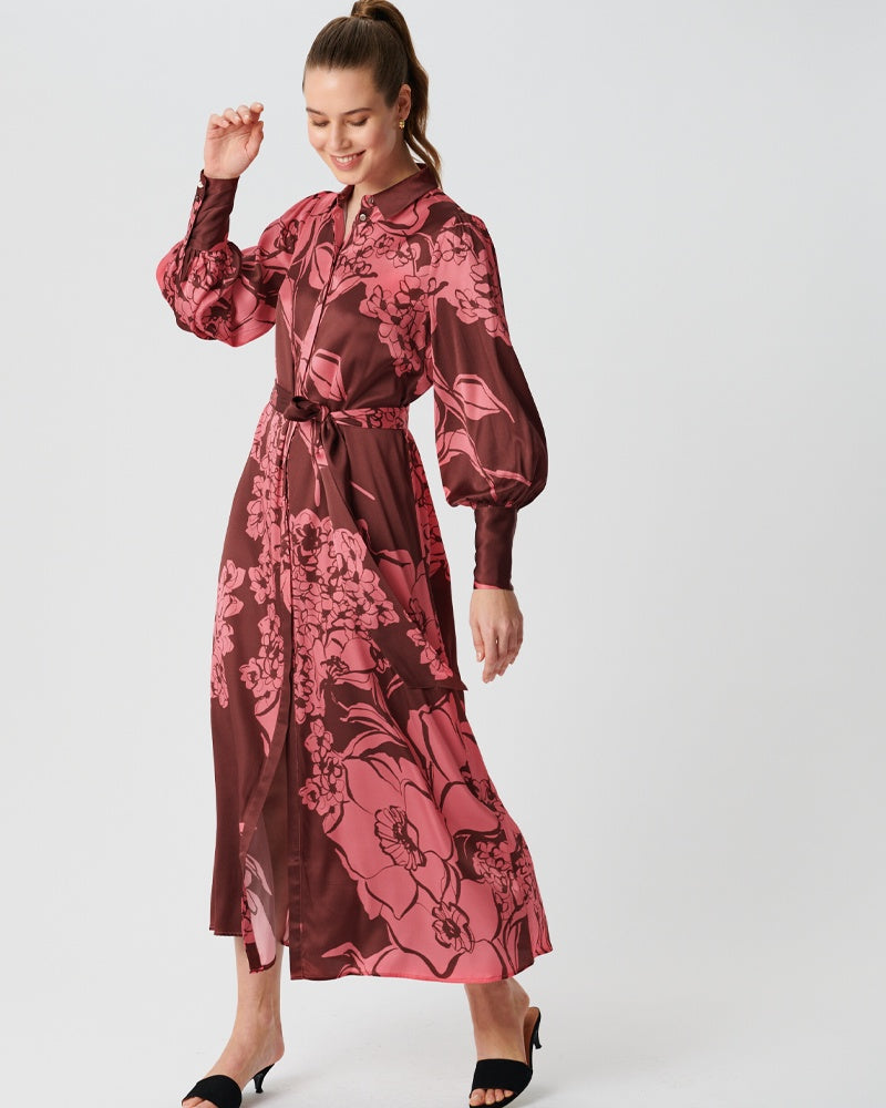 Kudibal Micha Dress - Big Floral Raspberry