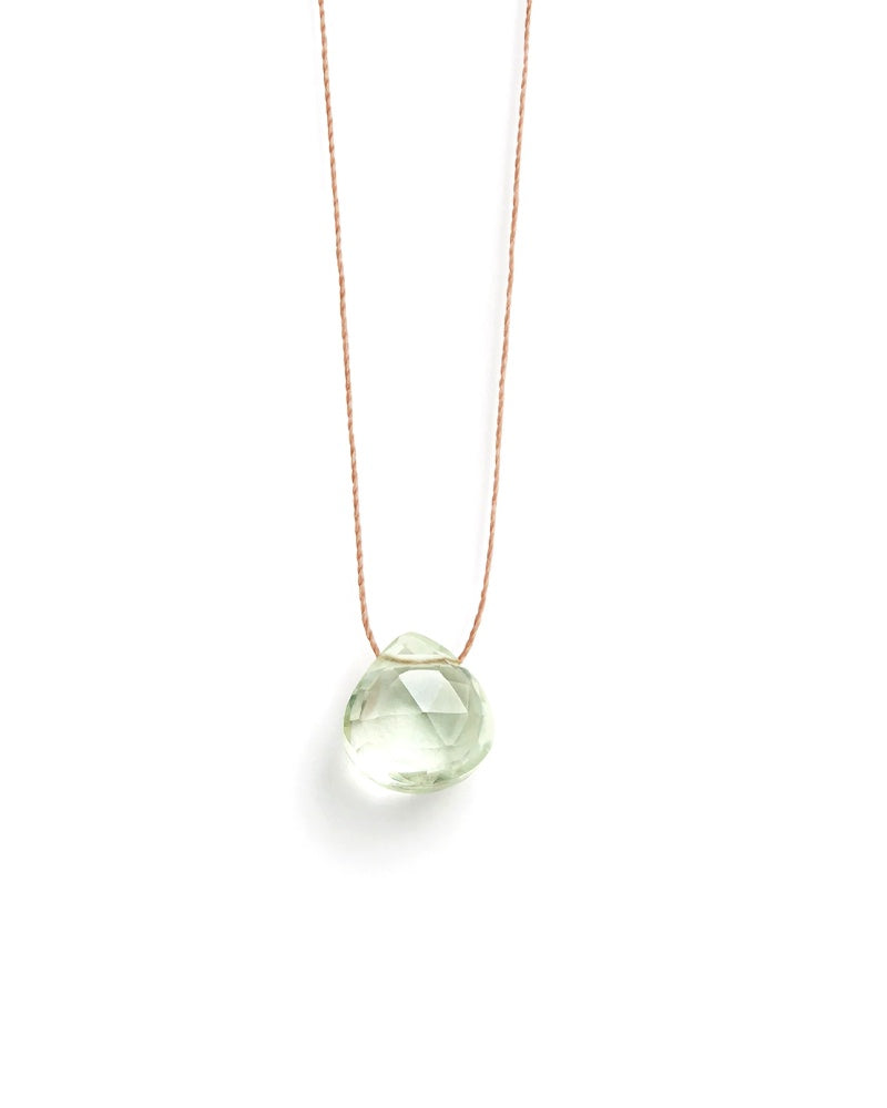 Wanderlustlife Fine Cord Necklace - Mint Green Amethyst
