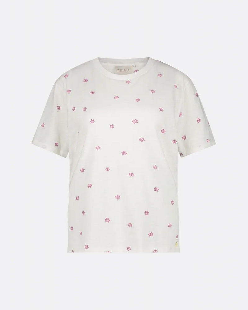 Fabienne Chapot Bernard T-Shirt - White with Pink Flowers