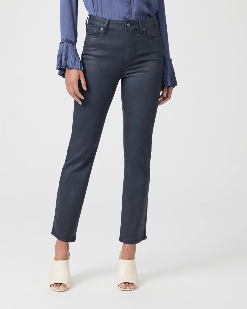 Paige Cindy Crop Straight Jeans - Royal Navy Luxe Coating